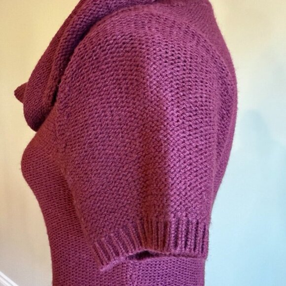 George Sweater Dress burgundy short sleeved sheath bodycon cowl neck Size M - Picture 5 of 13